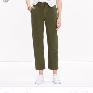 Madewell cruiser straight chino pants in green